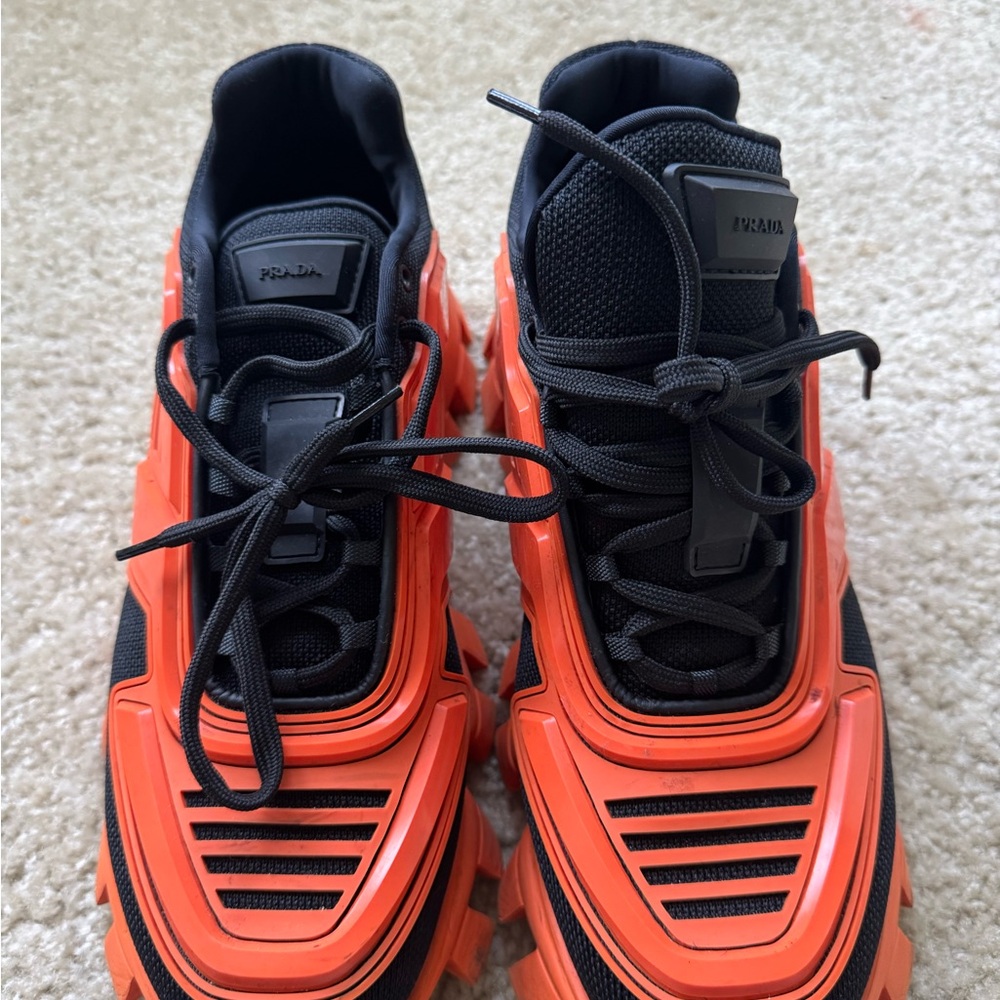 Prada Black and Orange Sneakers